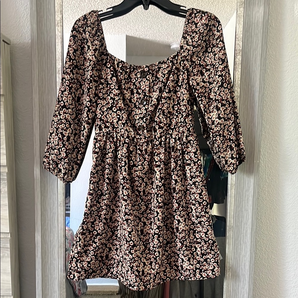 As U Wish Black and Pink Floral Dress
